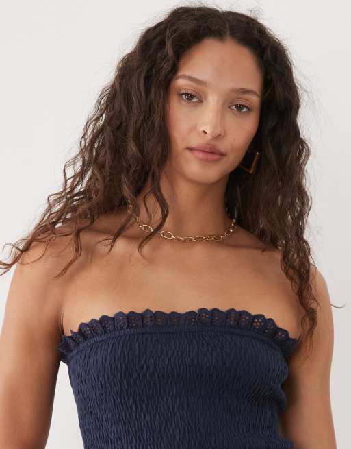 Mango - Teen - Vestito lungo blu navy in tessuto stropicciato con vita scesa, 2 di 4