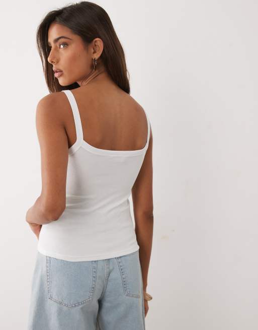 Mango – Teen – Vitt linne med inbyggd behå, 3 av 4