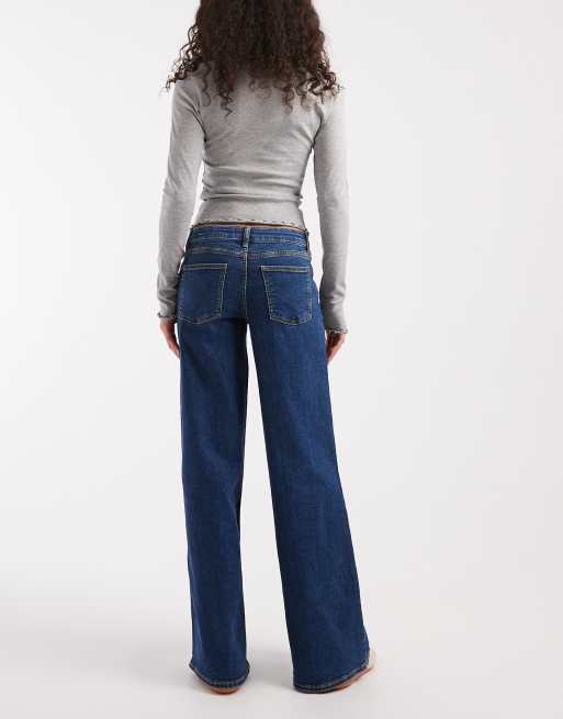 Mango Teen wide leg jean in dark blue, 3 of 5