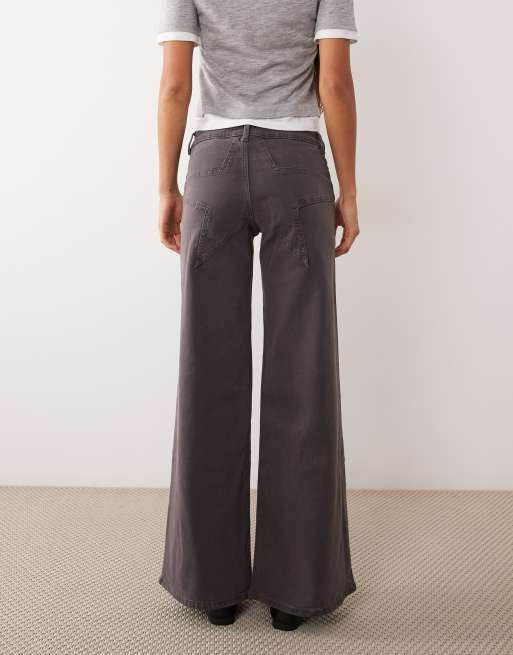 Mango Teen wide leg jean in grey, 4 of 5