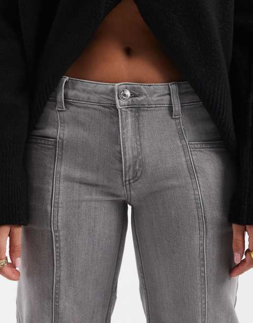 Mango Teen wide leg jeans with seam detail in washed gray , 5 of 5
