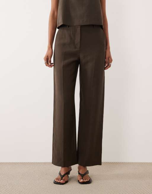 Mango - Tempo - Pantaloni sartoriali marroni con pieghe sul davanti in coordinato, 2 di 5