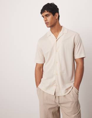 Mango Tencel Short Sleeve Shirt In Neutral