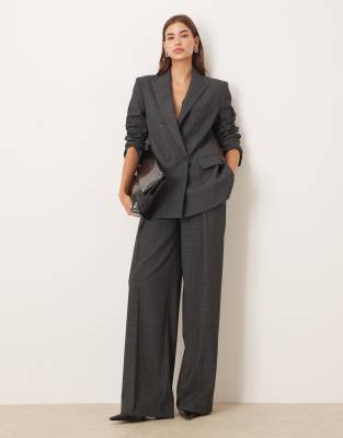 Mango - Teriyaki - Elegante Hose in Grau kariert mit Bundfalten