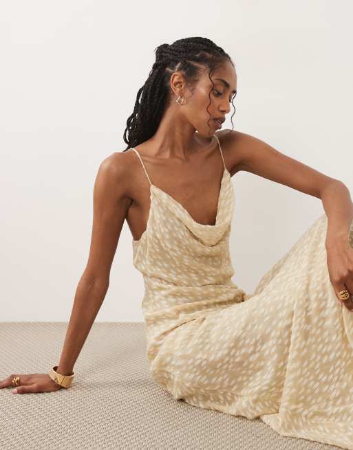 mango dress Slip wedding or ceremony Mango + Ruffled linen dress