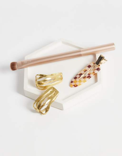 Mango textured drop earring in gold, 2 of 4