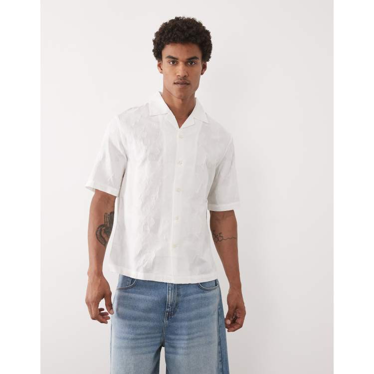 floral white dress shirt Red, Blue and White Floral Dress Shirt 3XL