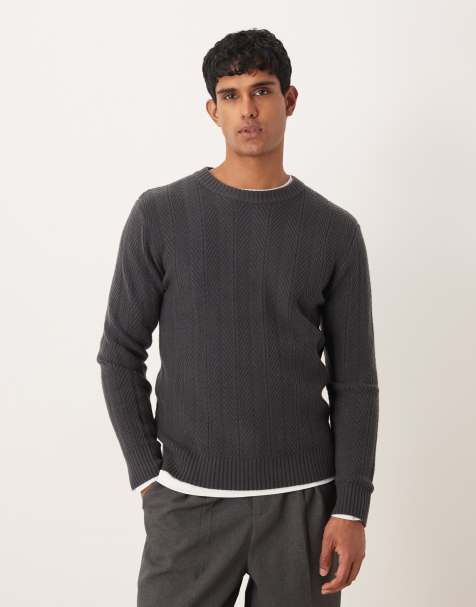 Mango textured knit jumper in mid blue - view 1