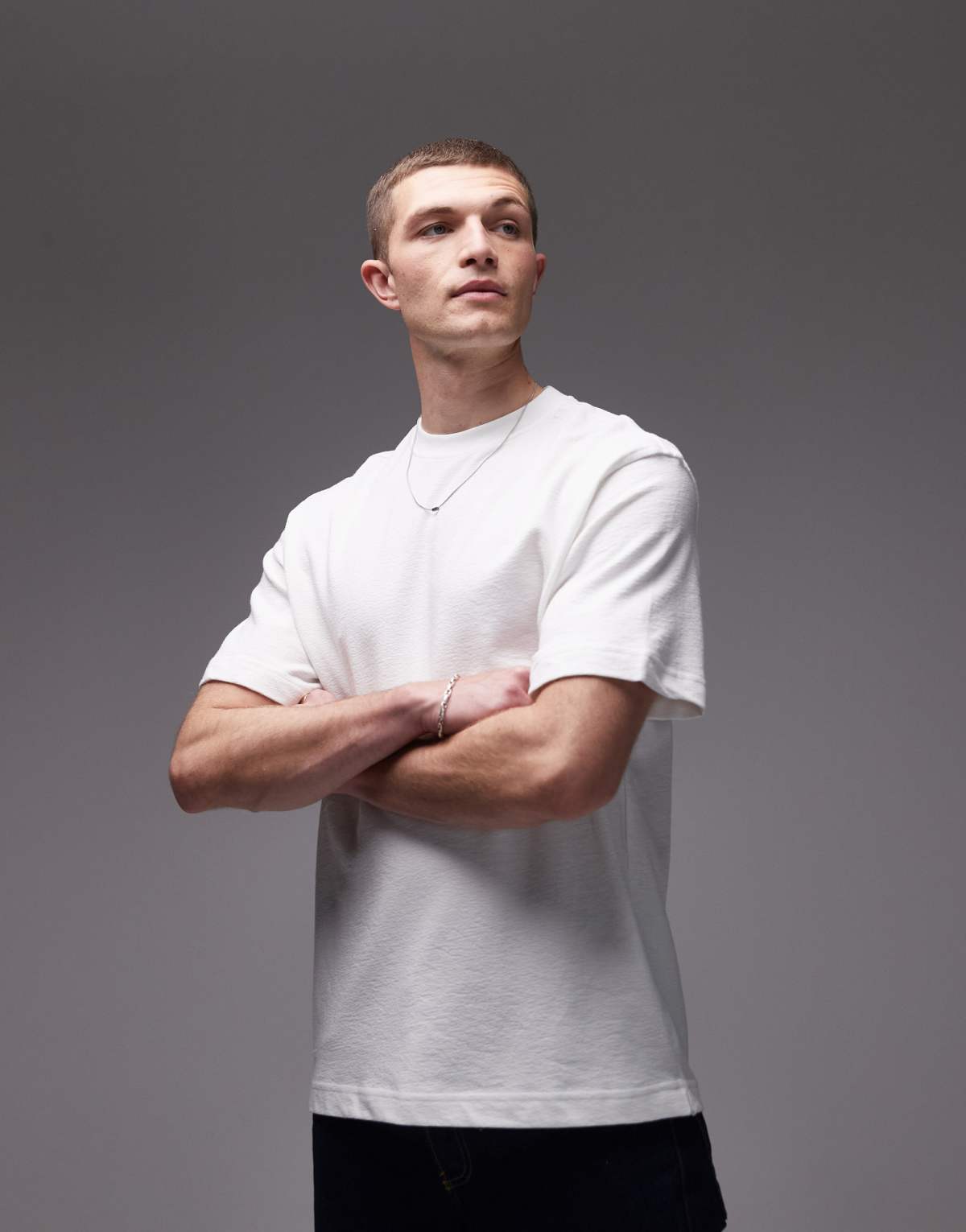 Mango textured regular fit  t-shirt in white