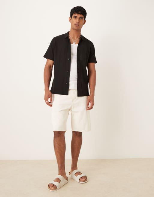 Mango textured short sleeve polo shirt in black, 2 of 5