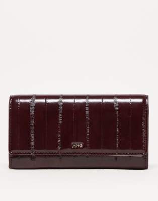 Mango Mango textured stitch detail purse in cherry red