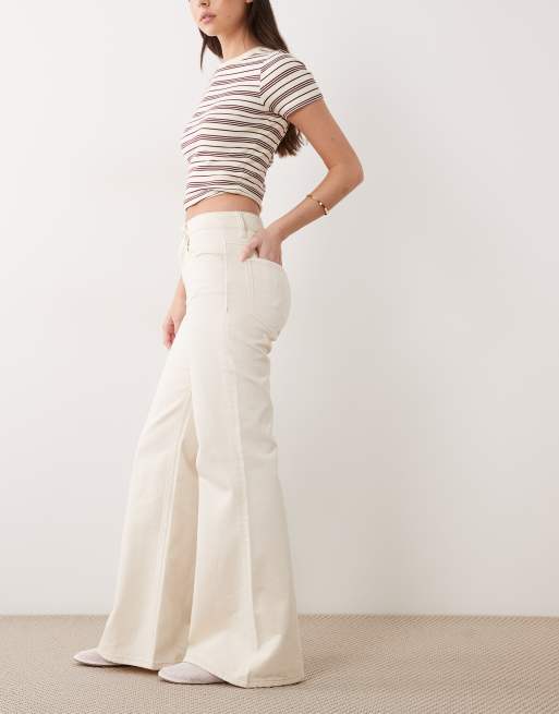Mango - Theita - Flared jeans van 100% katoen in crème, 2 van 5