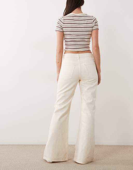 Mango - Theita - Flared jeans van 100% katoen in crème, 3 van 5