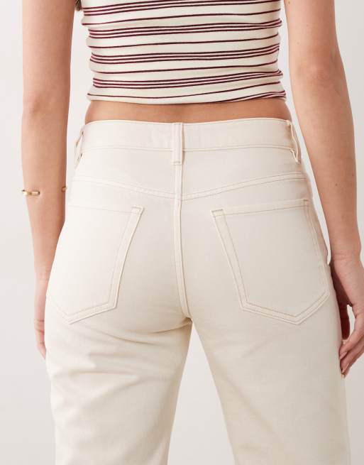 Mango – Theita – Krämvita, utsvängda jeans i 100% bomull, 5 av 5