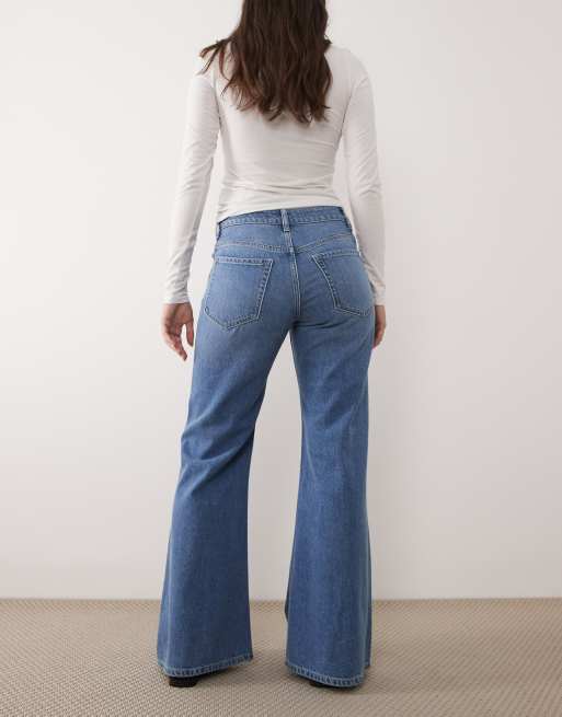 Mango – Theita – Niebieskie jeansy dzwony, 100% bawełna, 2 z 5