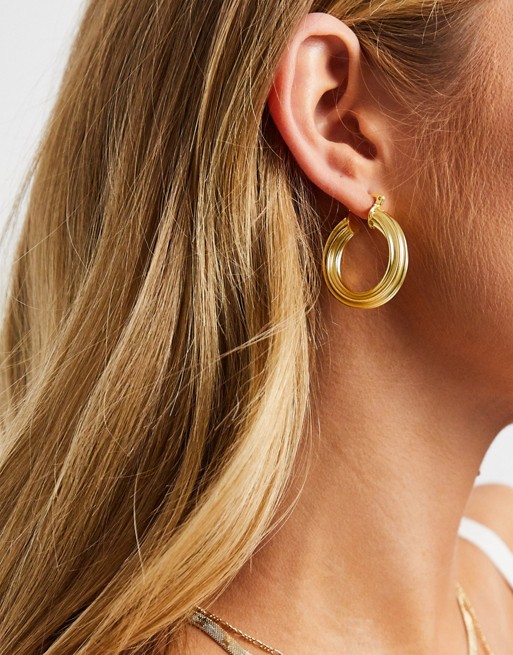 Mango thick hoop earrings in gold