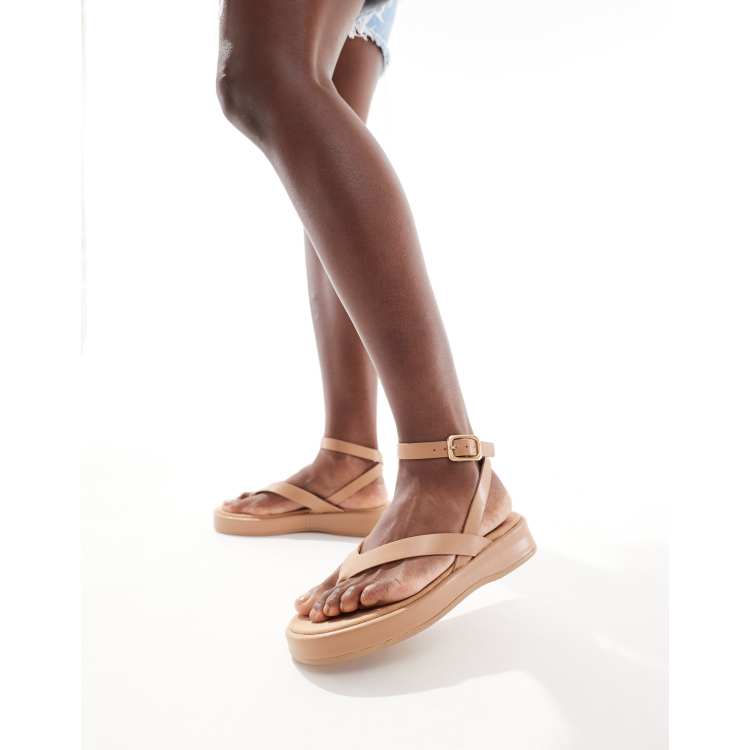 Mango thong sandal in tan ASOS