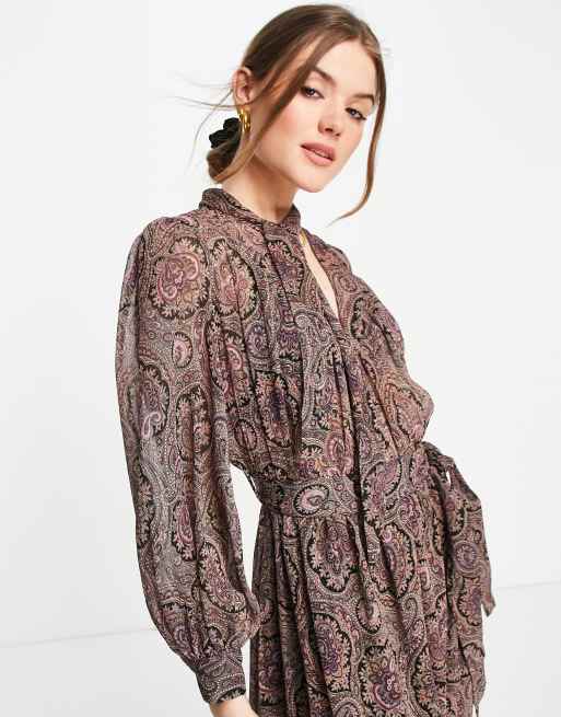 Mango paisley 2025 print dress