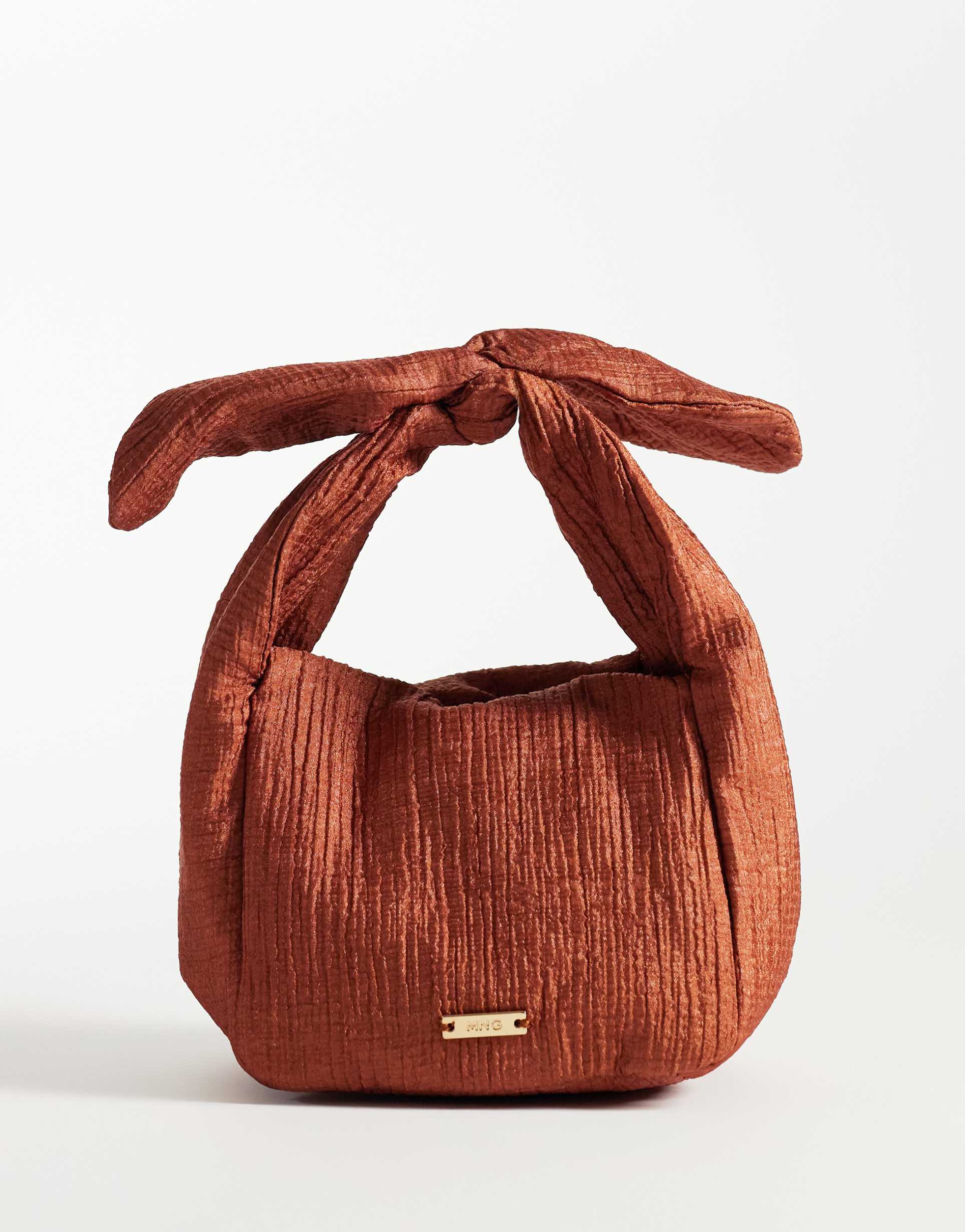 mango tie detail purse in deep red
