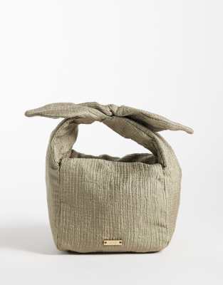 Mango Tie Detail Purse In Brown