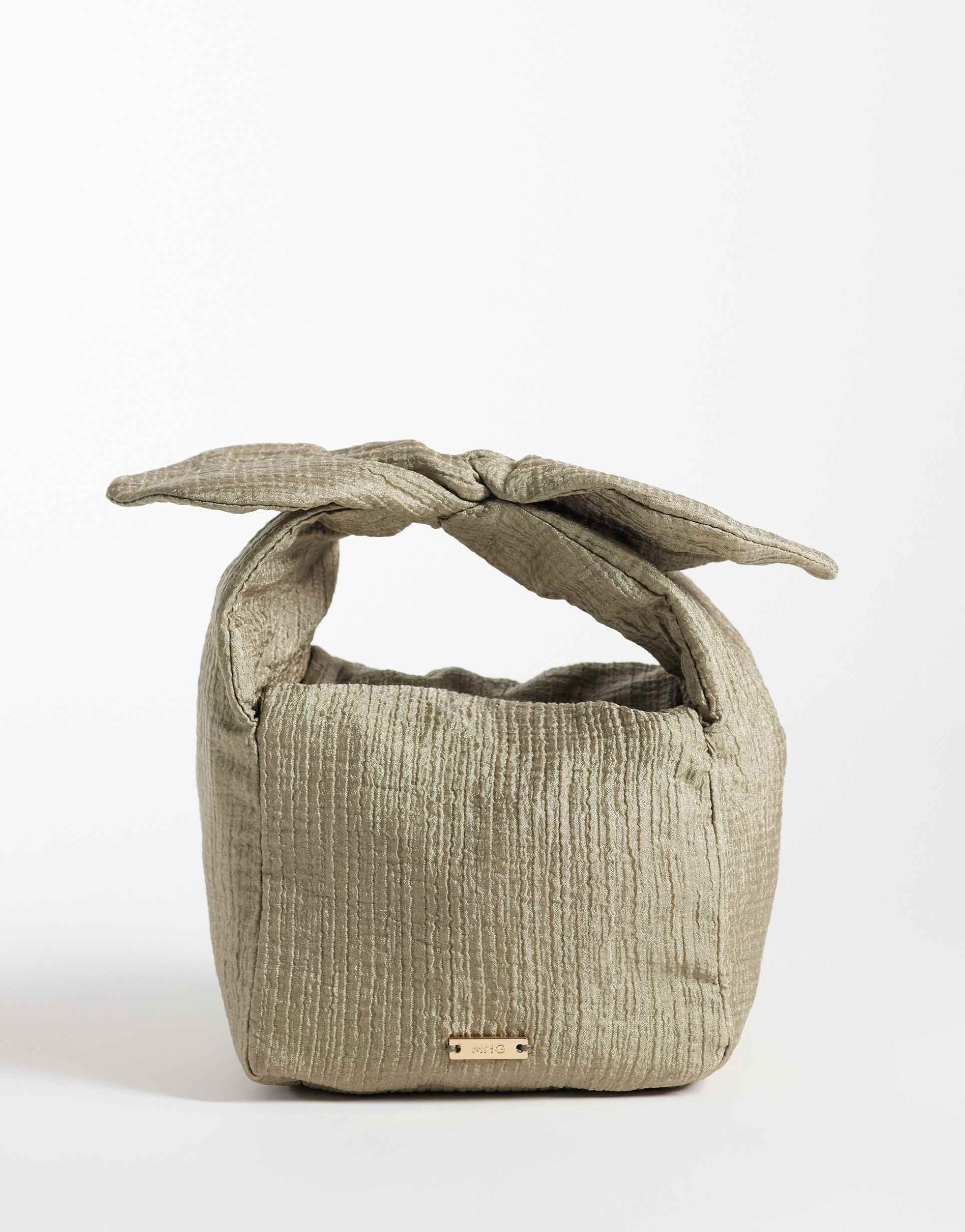 mango tie detail purse in gray