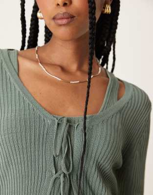 Mango Tie Front Lightweight Cardigan