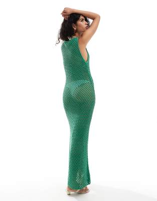 green emerald velvet dress GREEN WITH ENVY CROCHET MIDI DRESS IN GREEN  AKIRA