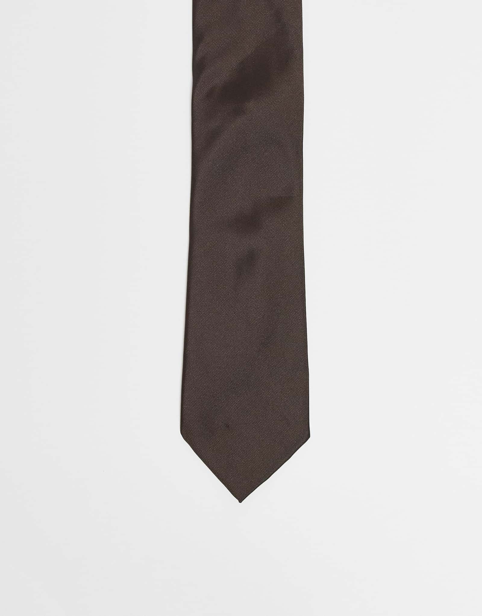Галстук цвета манго темно-коричневого цвета