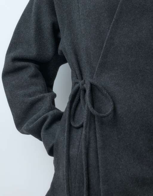 Mango tie side short jacket in charcoal, 4 of 5