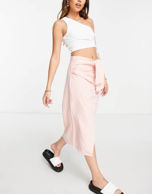 Mango pink midi on sale skirt