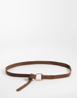 Mango Tie Waist Belt In Brown