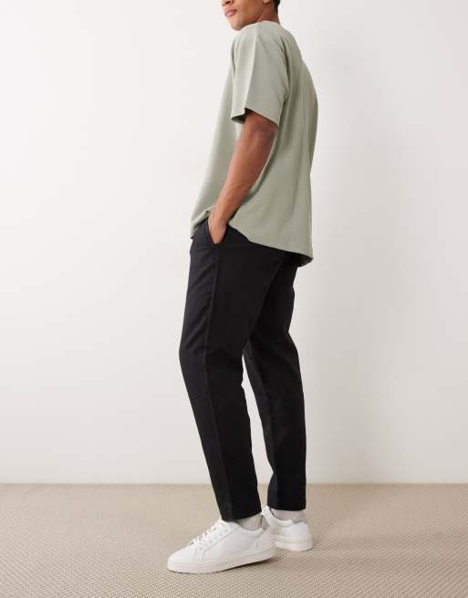 Mango tie waist linen trouser in black, 3 of 5