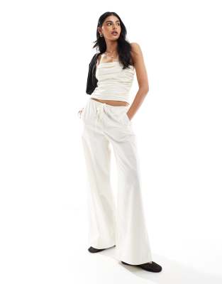 tie waist pants in white - part of a set