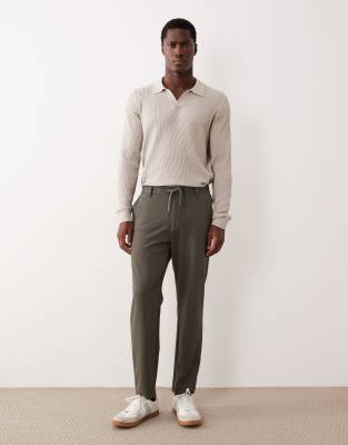 Mango Tie Waist Tailored Pants In Gray