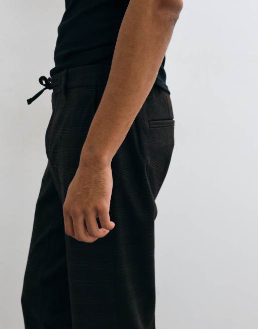 Mango tie waist tailored trouser in brown check, 4 of 5