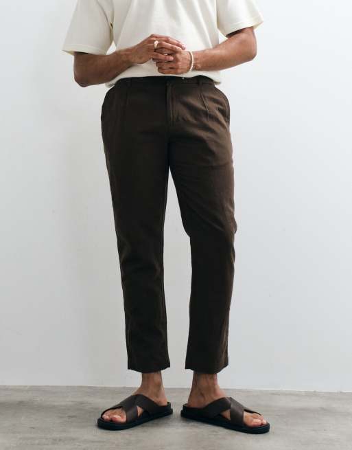 Mango tie waist trouser in chocolate, 2 of 5
