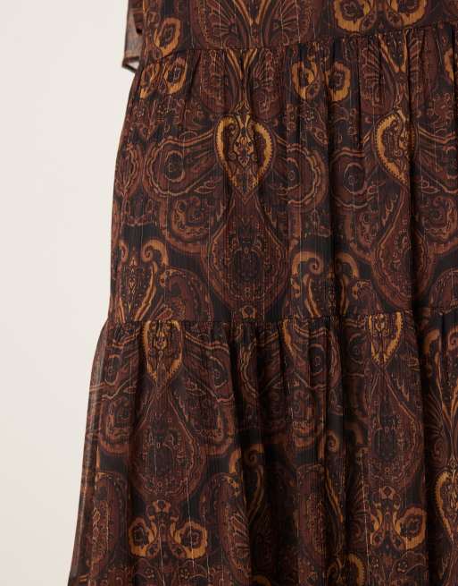 Mango tiered maxi skirt in paisley print - part of a set