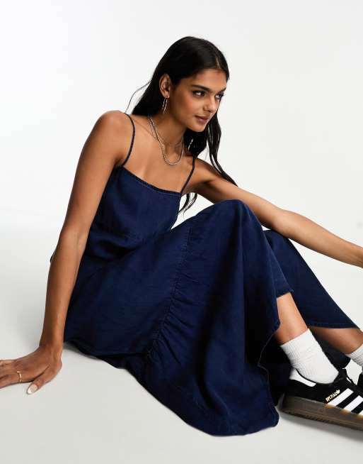 knee length dresses for ladies Chambray Maxi Dress  RubyClaire Boutique