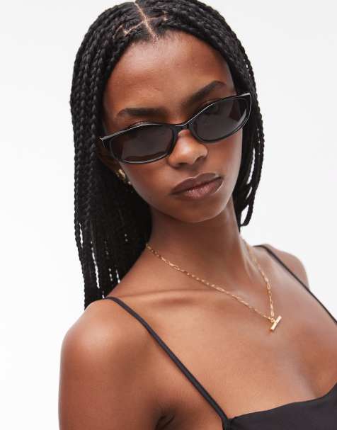 Mango tinted lens sunglasses in black - view 1