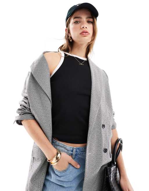 Mango tipped edge tank top in black