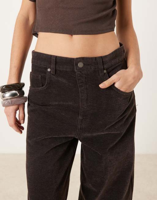 Mango - Tokio - Chokoladebrune jeans i bomuldsblanding med barrel-ben, 4 af 5