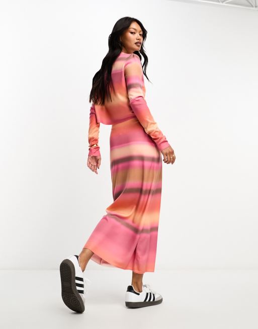 Mango pink shop tartan dress