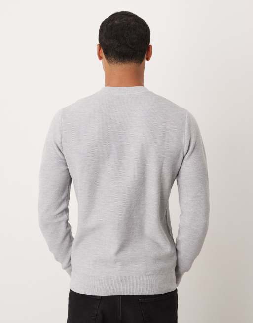 Mango - Top a maniche lunghe in maglia misto cotone grigio chiaro, 3 di 5
