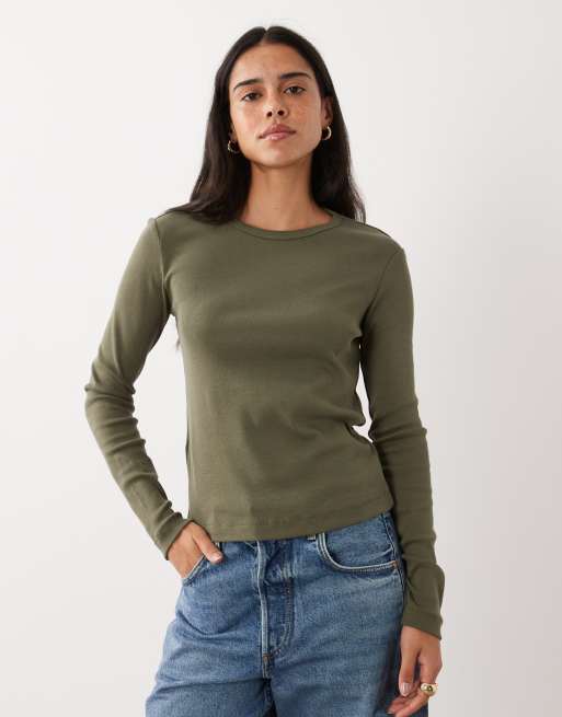 Mango top a maniche lunghe verde, 3 di 4