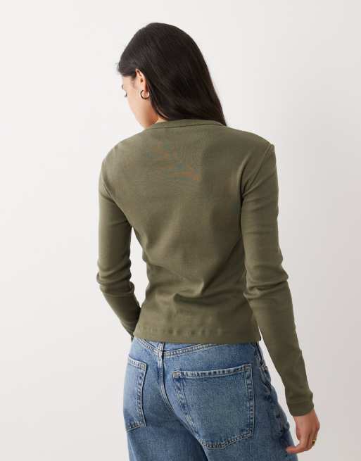 Mango top a maniche lunghe verde, 4 di 4