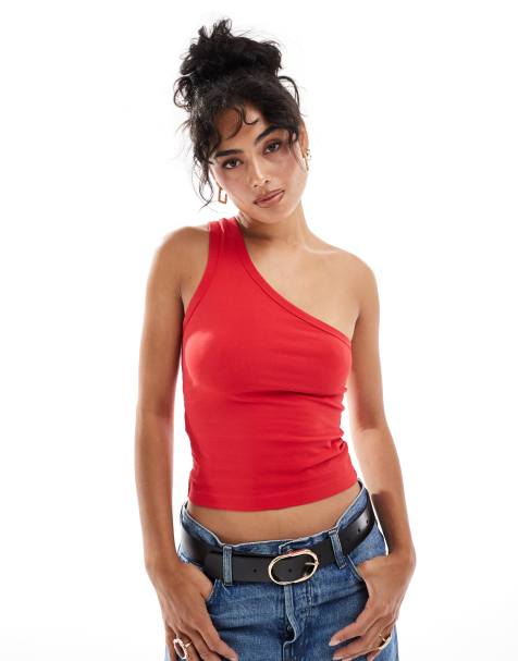 Mango - Top asymétrique - Rouge - view 1
