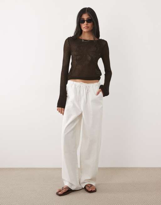 Mango - Top de plage au crochet - Marron, 3 de 4