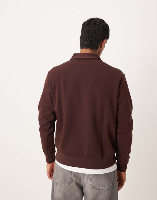 Mango - Top en coton mélangé avec col zippé - Bordeaux, 3 de 5