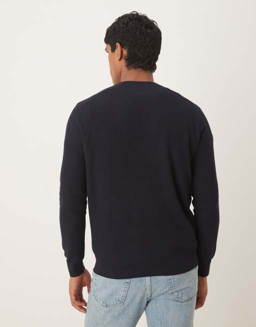 Mango - Top en maille de coton mélangé à manches longues - Bleu marine, 3 de 5