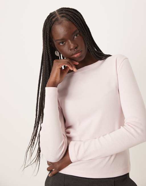 Mango - Top manches longues en coton - Rose pâle, 4 de 4